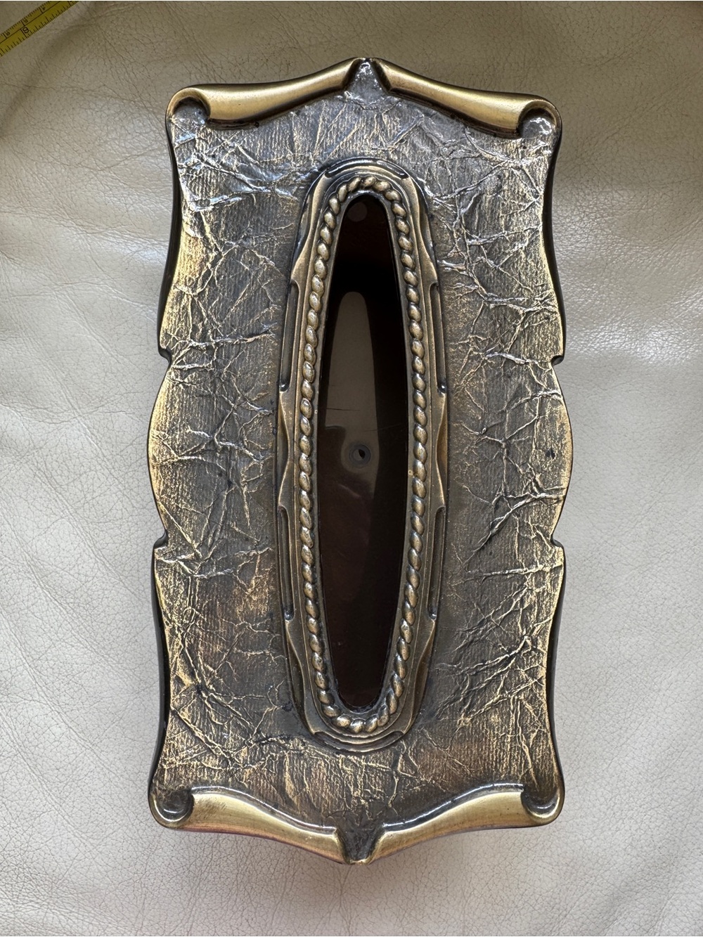 Brass Tone Tissue Box Holder/Cover - Brass tone Finish Tissue Holder -